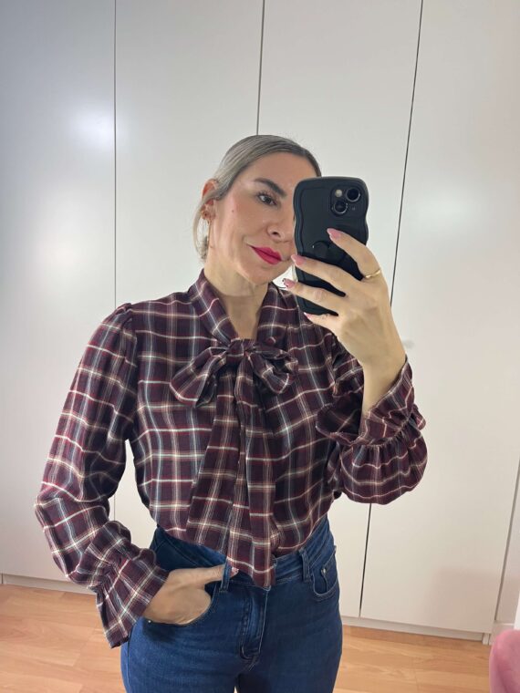 Camisa cuadros lazo