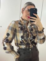 Camisa cuadros bordada