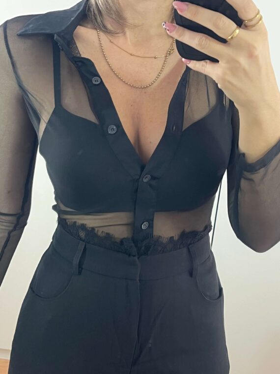 Pantalón detalle lencero