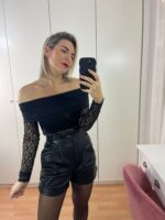 Top bardotte combinado