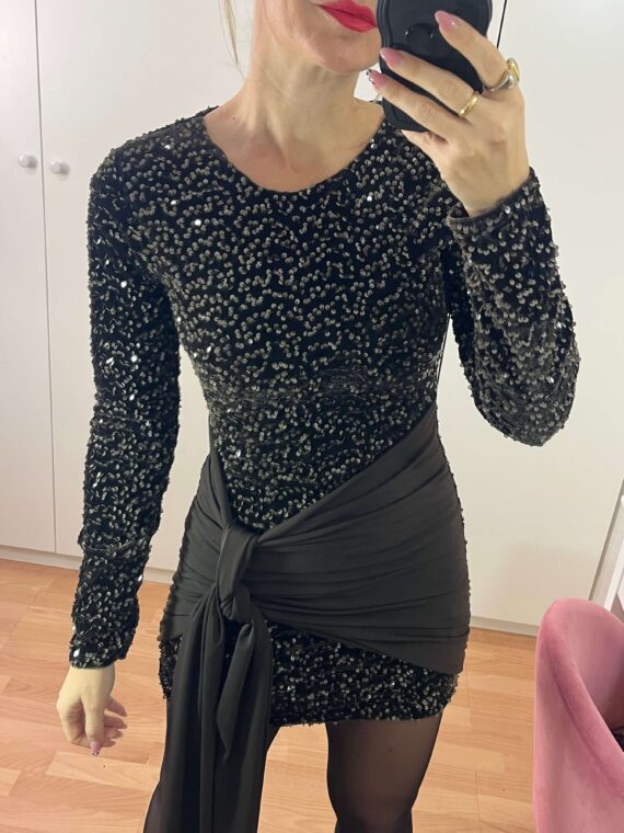 Vestido lentejuelas lazo