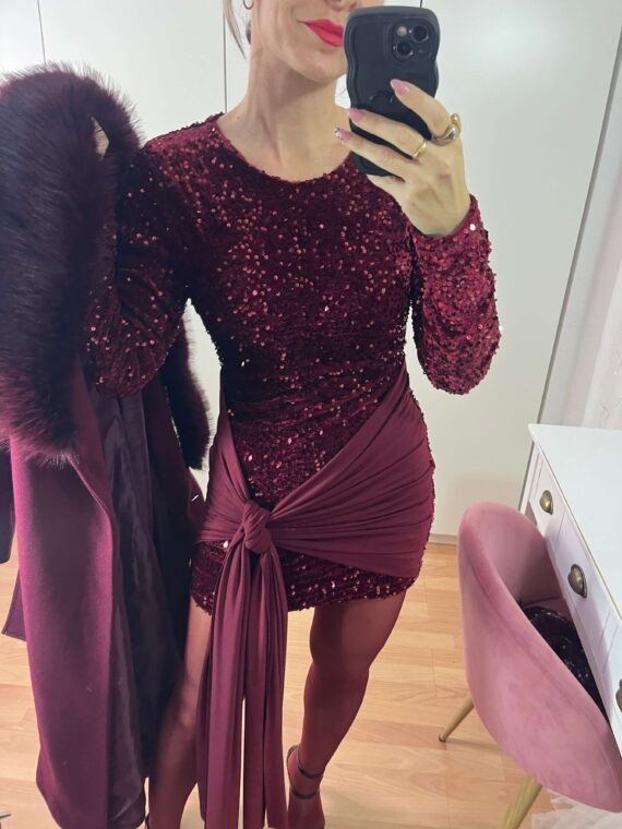 Vestido lentejuelas lazo