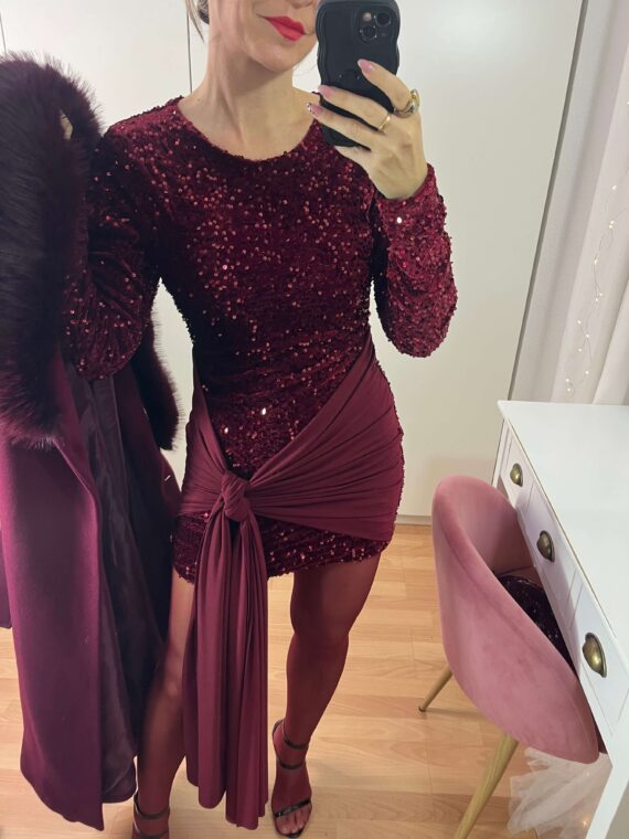 Vestido lentejuelas lazo