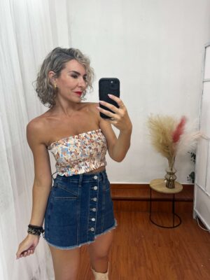 Falda pantalón botones denim