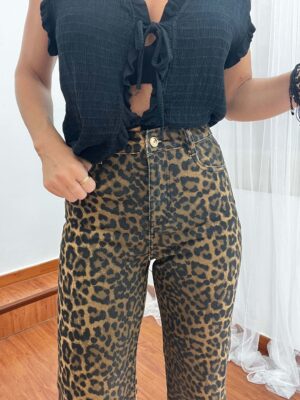 Vaquero animal print cropped