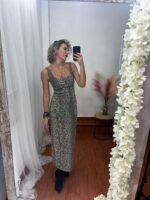 Vestido denim animal print