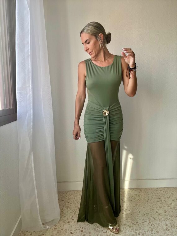 Vestido rosetón