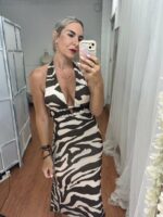 Vestido cebra marrón