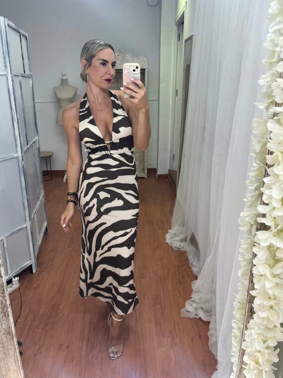 Vestido cebra marrón