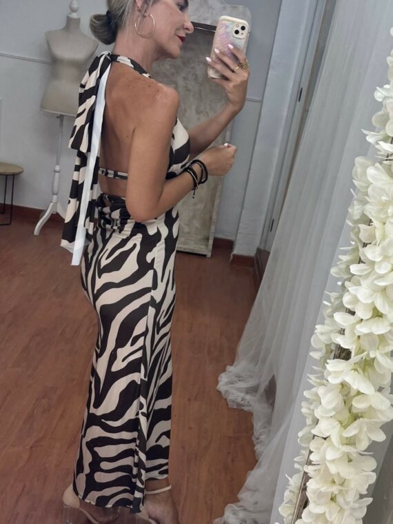 Vestido cebra marrón