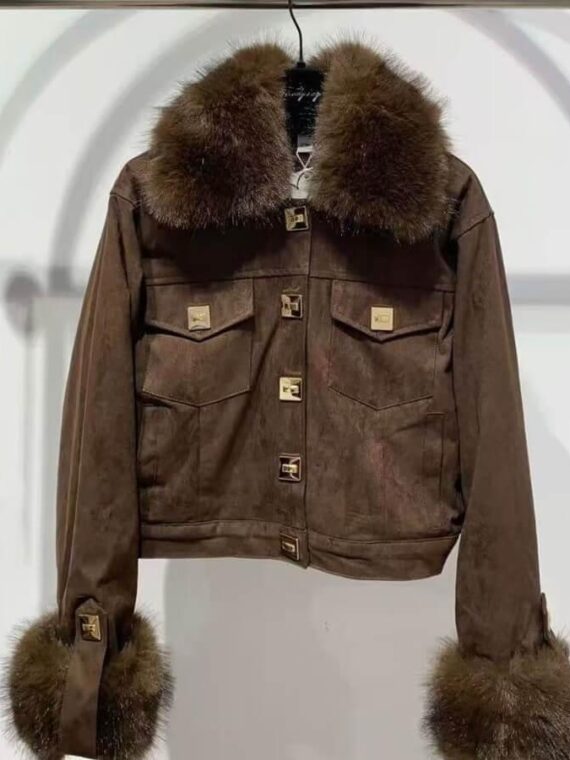 Cazadora antelina chocolate