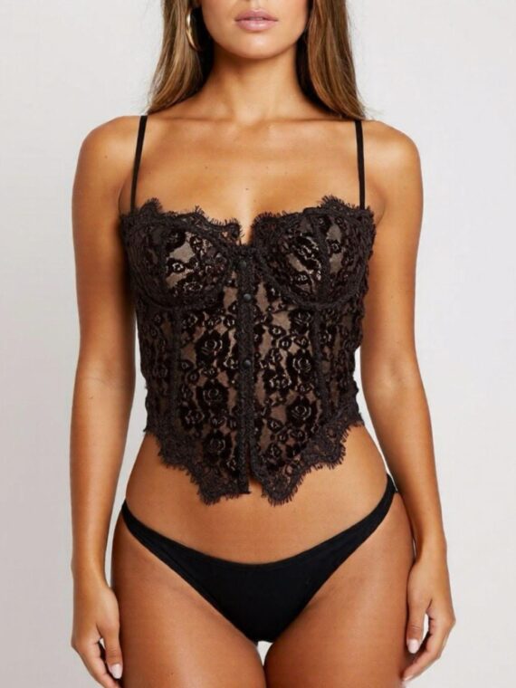 Corsé terciopelo relieve