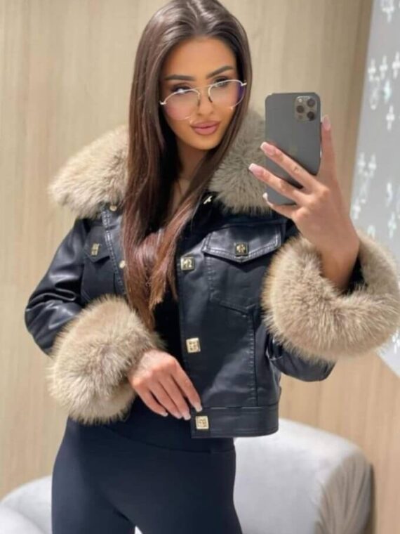 Chaqueta polipiel forrada pelito