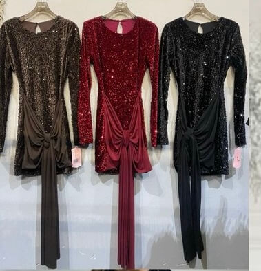 Vestido lentejuelas lazo