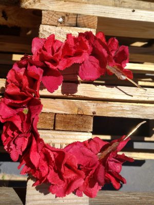 Diadema floral Tonos rojos